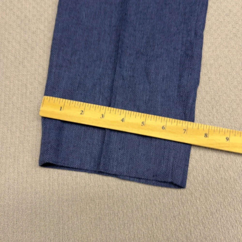 Banana Republic Pants Mens 38x30 Tailored Fit Blue Herringbone Linen Blend